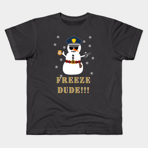 Funny Christmas Gift For Police Officer Kids T-Shirt by DorothyPaw